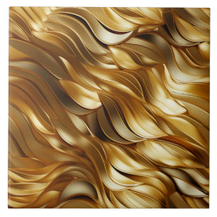 Gold Wave Pattern Tile