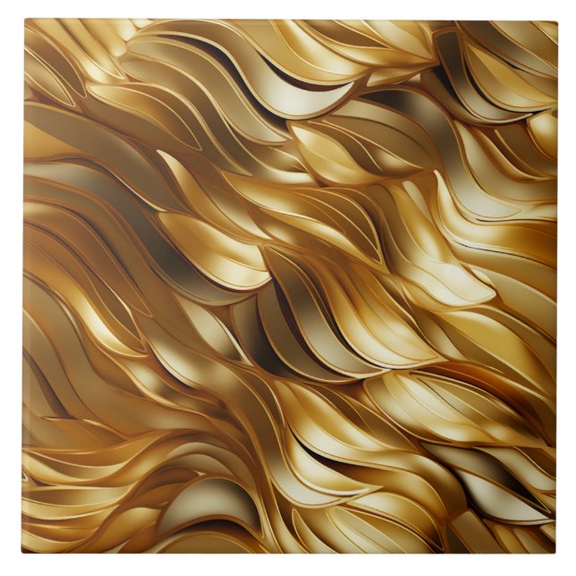 Gold Wave Pattern Tile (Front)