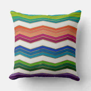 Gold Wave Throw Pillow