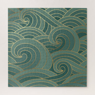 Gold Wave: Traditional Oriental Luxury Jigsaw Puzzle
