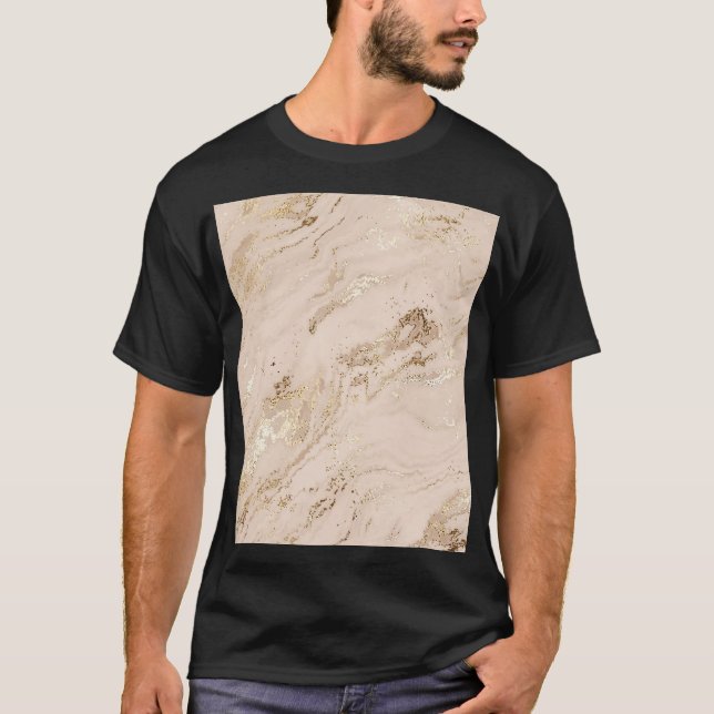Gold Waves: Abstract Marble T-Shirt (Front)