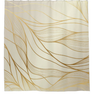 Gold wavy pattern. Luxurious golden linear ornamen