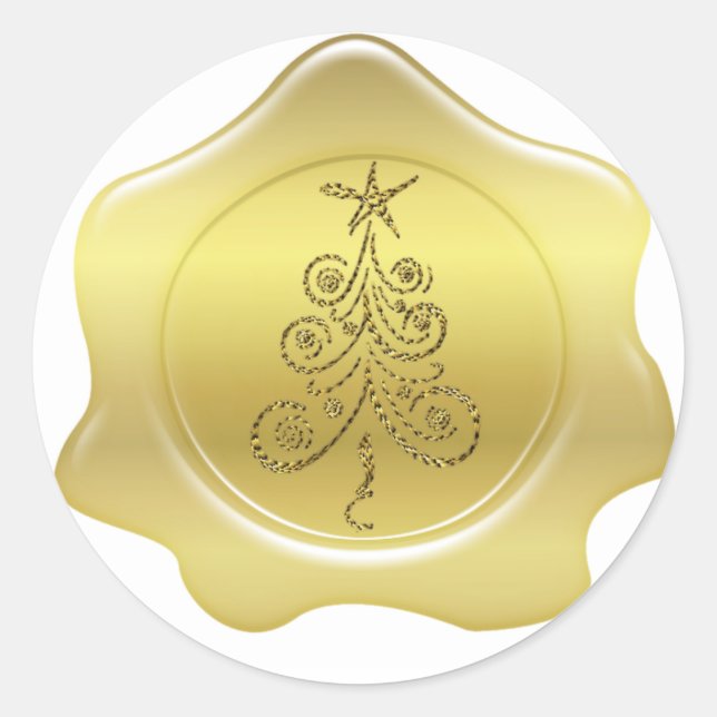 Gold Wax Christmas Seal Stickers (Front)