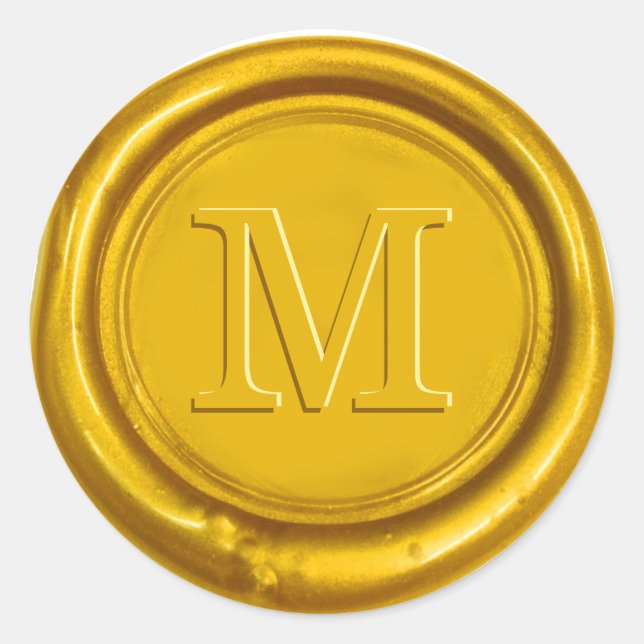 Gold Wax Seal Bold Initial Monogram Wedding Favour (Front)