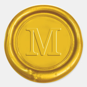 Gold Wax Seal Bold Initial Monogram Wedding Favour