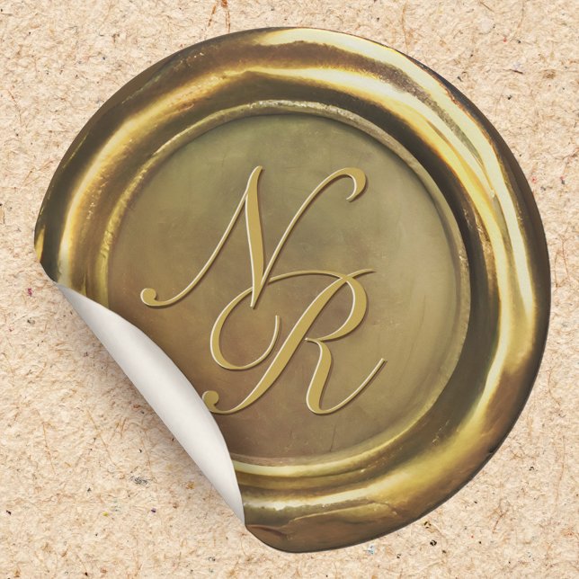  Gold Wax Seal Customized Initials Luxury Stickers (Creator Uploaded)