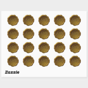 Gold Wax seal Sticker monogram,