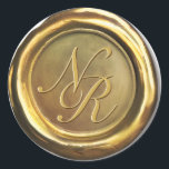 Gold Wax Seal Vintage Customized Wedding Stickers<br><div class="desc">Classy printed wax seal design sticker with gold colours to personalize with your initials for any occasion,  from weddings to baby showers!</div>