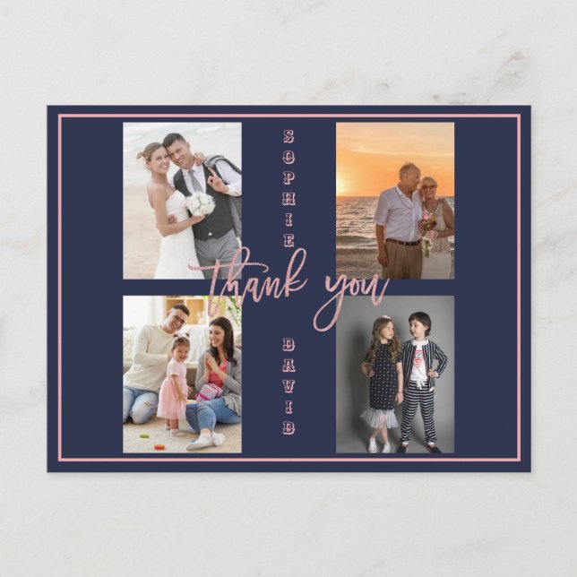 Gold We Still Do Renew the Vows Photo Collage Postcard (Front)