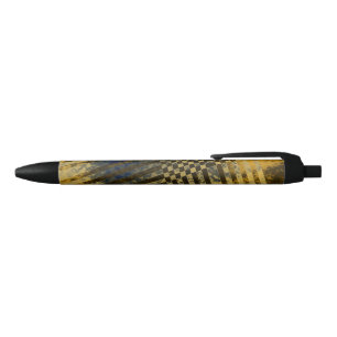 Gold Weave Black Ink Pen