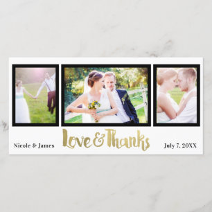 Gold Wedding 3 Photo Love & Thanks Thank You