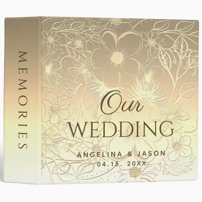 Gold Wedding Album Binder (Front/Spine)
