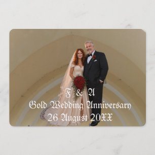 Gold Wedding Anniversary Couple Photo  Invitation