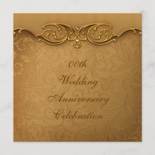Gold Wedding Anniversary Party Invitation