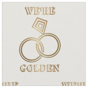 Gold Wedding Anniversary Romantic Gold Rings Fabric