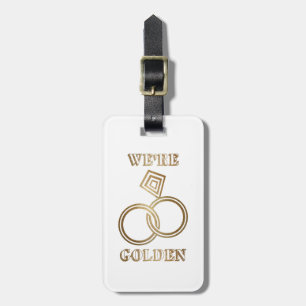 Gold Wedding Anniversary Romantic Gold Rings Luggage Tag