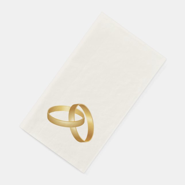 Gold Wedding Band Image Printed Paper Napkin (Corner)