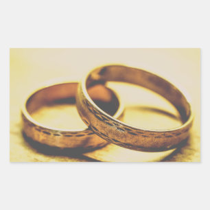 GOLD WEDDING BANDS WEDDING STICKER