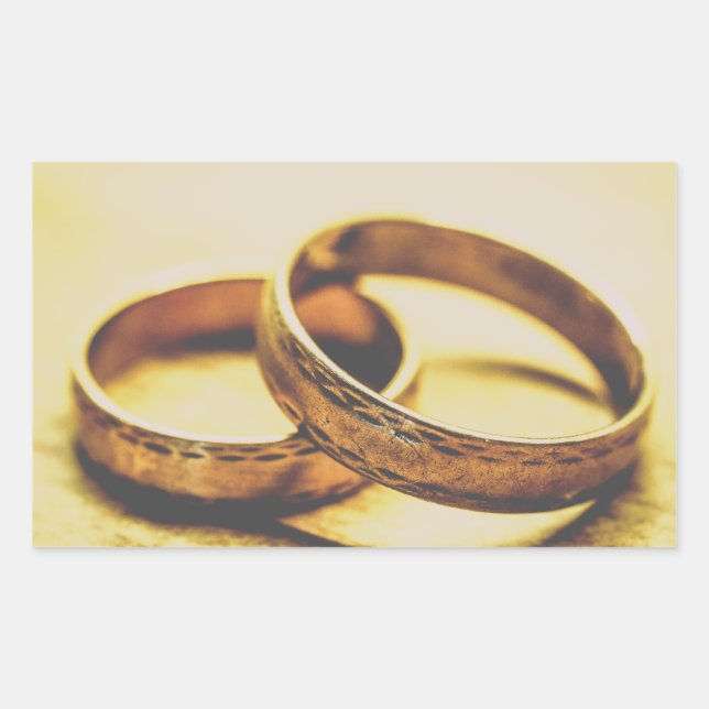  GOLD WEDDING BANDS WEDDING  STICKER (Front)