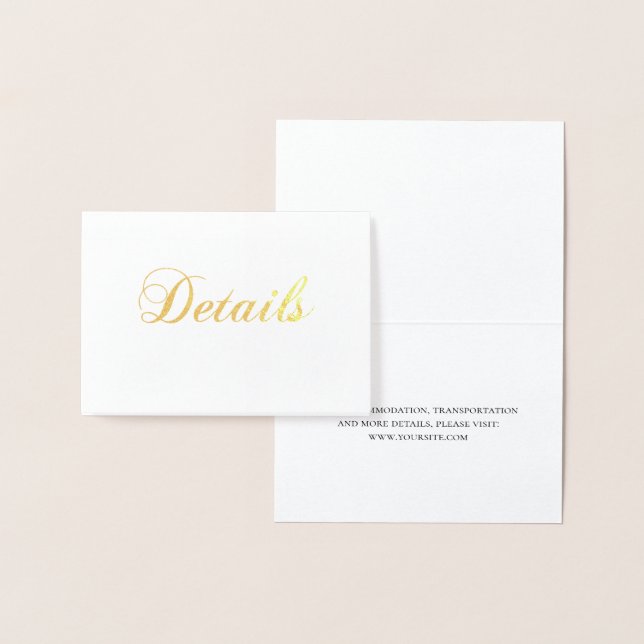 Gold wedding. Classic foil details card folded (Display)