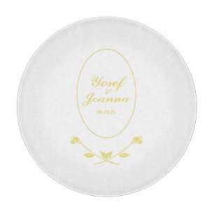 Gold Wedding Cutting Board