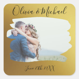 Gold Wedding Date Labels