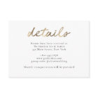 Gold Wedding Details Card