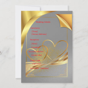 Gold Wedding Details Card   Editable Information 