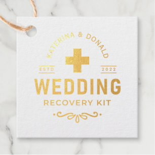 Gold Wedding Hangover Recovery Kit Foil Favour Ta Favour Tags