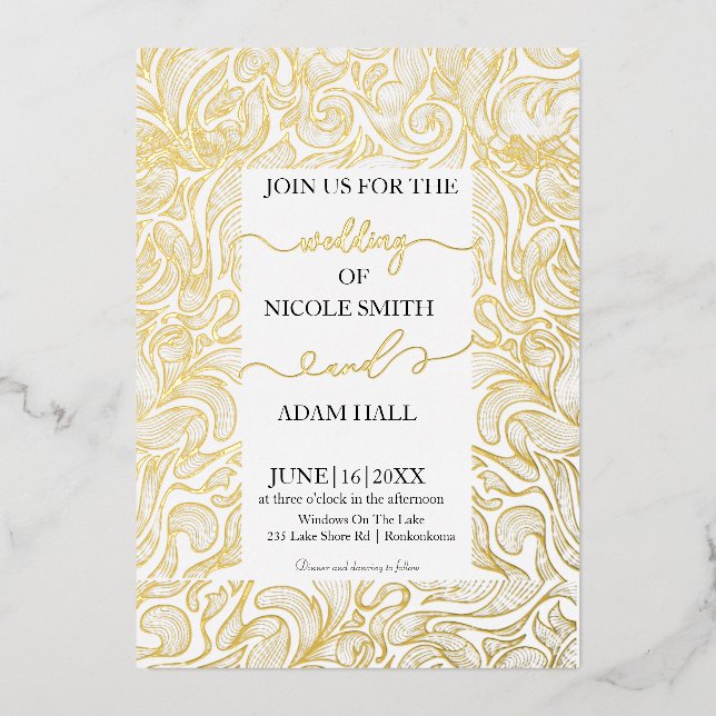 Gold Wedding Invitation (Front)