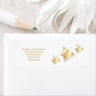 Gold Wedding Invitation Return Address Label