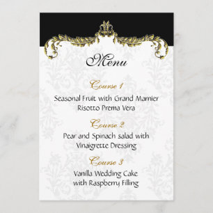 gold wedding menu