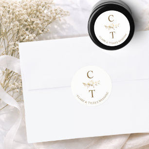 Gold Wedding Monogram Envelope Seal / Favour