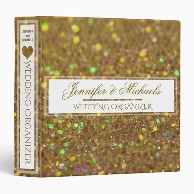 Gold Wedding Organizer / Planner Binder (Front/Spine)