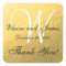 Gold Wedding Personalized Thank You Square Label