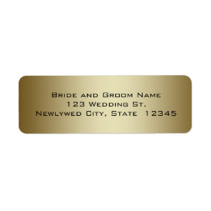 Gold Wedding Return Address Labels