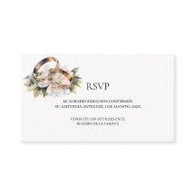 Gold wedding ring RSVP Card 