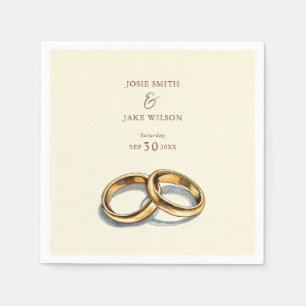 Gold wedding rings Paper Napkin