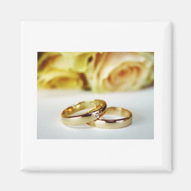 Gold Wedding Rings/Wedding Magnet (Front)