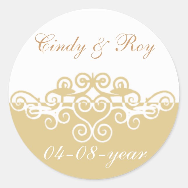 gold wedding stickers (Front)