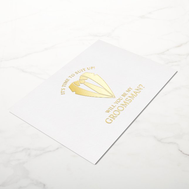 Gold Wedding Suit Personalized Groomsman Proposal (Rotated)