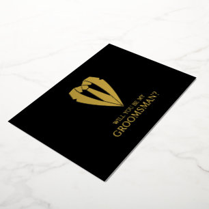 Gold Wedding Suit Personalized Groomsman Proposal