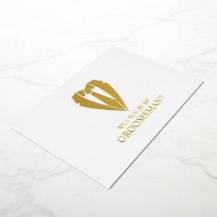 Gold Wedding Suit Personalized Groomsman Proposal