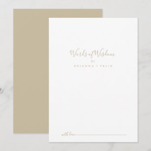 Gold Wedding Words of Wisdom Advice Card