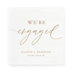Gold We're Engaged Engagement Party Napkins