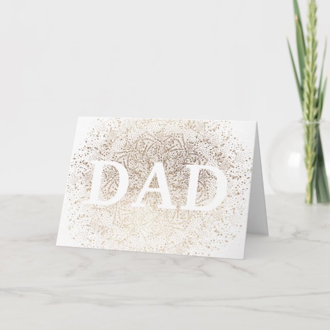 Gold Whimsical DAD Formal Elegant Father's Day Card (Front)