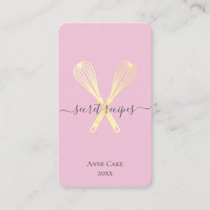 Gold Whisk Bakery Chef Caterer Editable Qr code Business Card