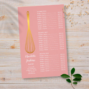 Gold Whisk Patisserie Dusty Rose Service Menu
