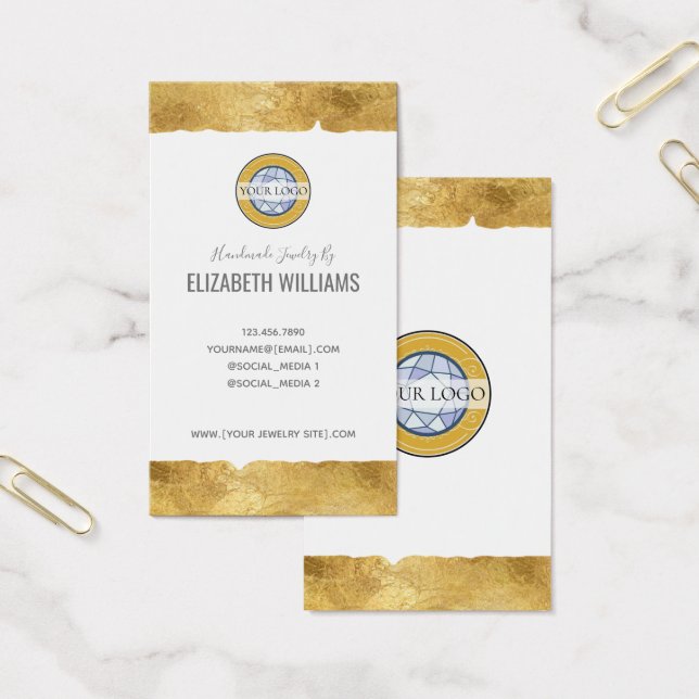 Gold White Ajouter vos Cartes de visite de logo (Bureau)