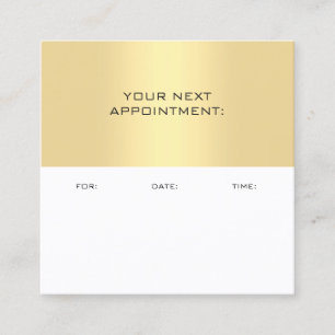 Gold White Appointment Reminder Elegant Template Card
